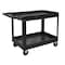 Luxor Heavy Duty Utility Tub Cart - 24.5" x 45.5" - Two Shelves with Outrigger Utility Cart Bins XLC11-B-OUTRIG - alternate 2